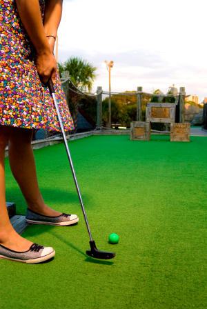 Playing Miniature Golf, North Carolina