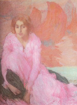 Edmond Aman-Jean Lady in Pink