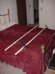 With these spreader bars, I can shackle you down spread-eagle for easy access to all your holes.