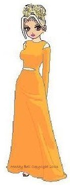 orange dress in Paris