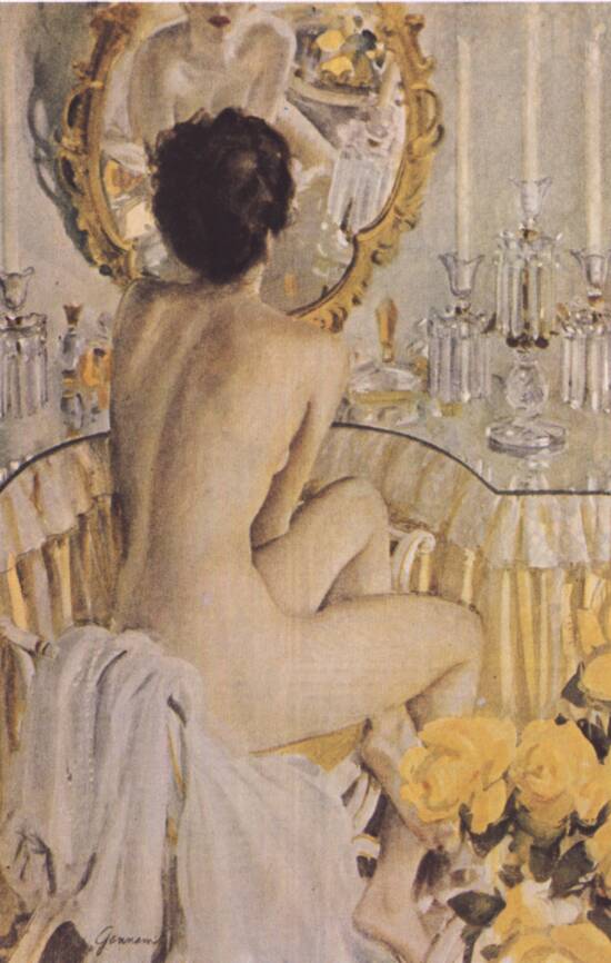 Portrait of Nude by mirror by John Gannam