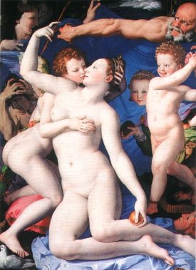 Agnolo Bronzino, Venus, Cupid, Folly, and
                Time (1545)