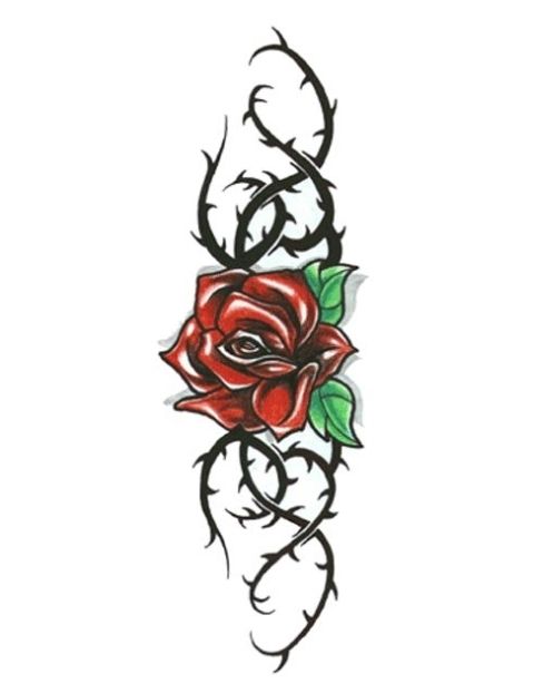 Red Rose with thorns symbol